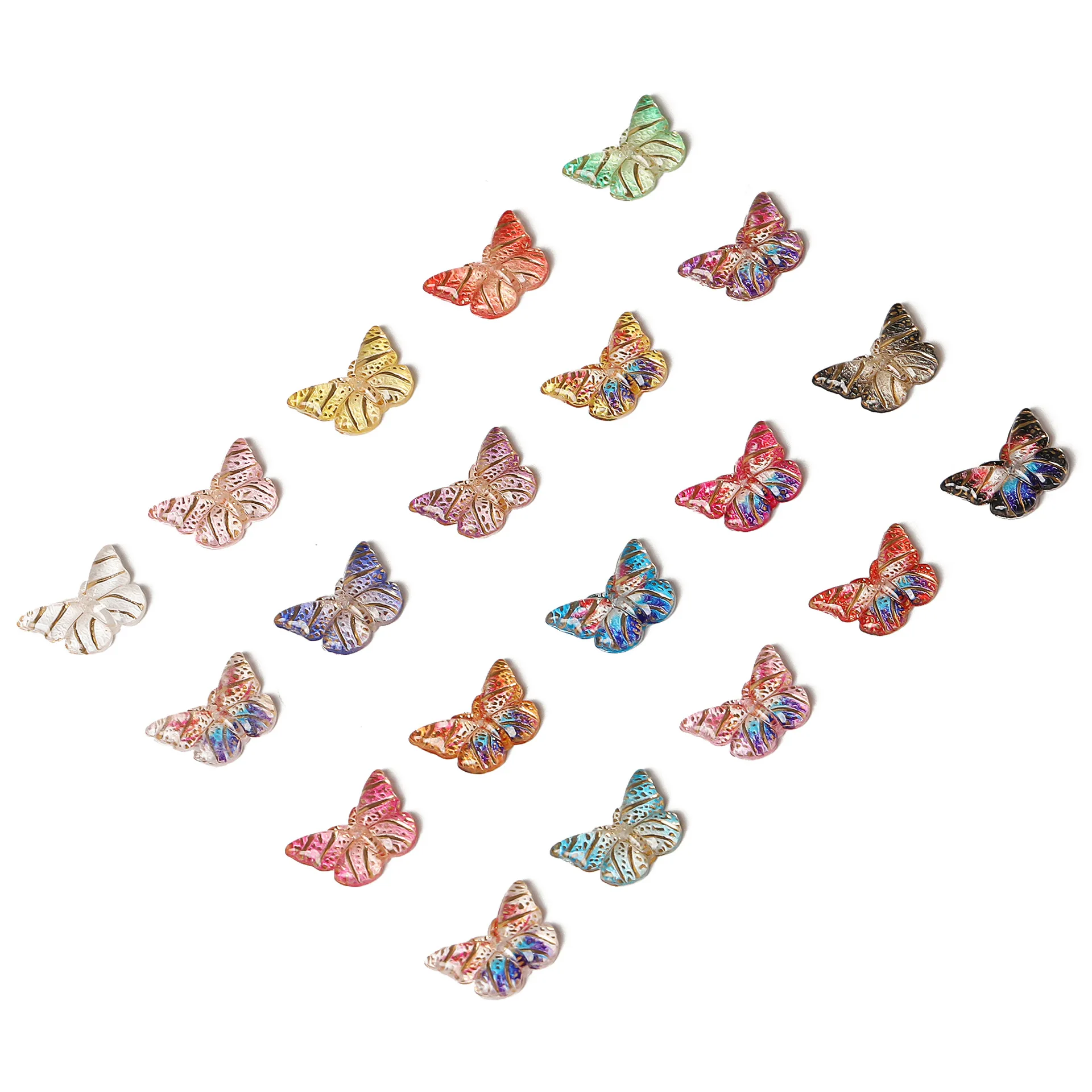 

10pcs Resin 3D Butterfly Nail Art Decorations Colorful Gradient Butterfly Nail Charm Kawaii Acrylic Manicaure Accessories