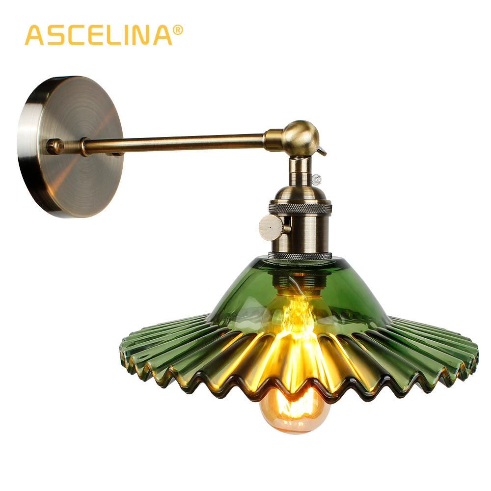 

Vintage Wall Lamp Retro Glass Wall Light Edison Bulb Ancient Bronze Decorative Wall Sconce Atmosphere Hallway Lamp For Bedroom