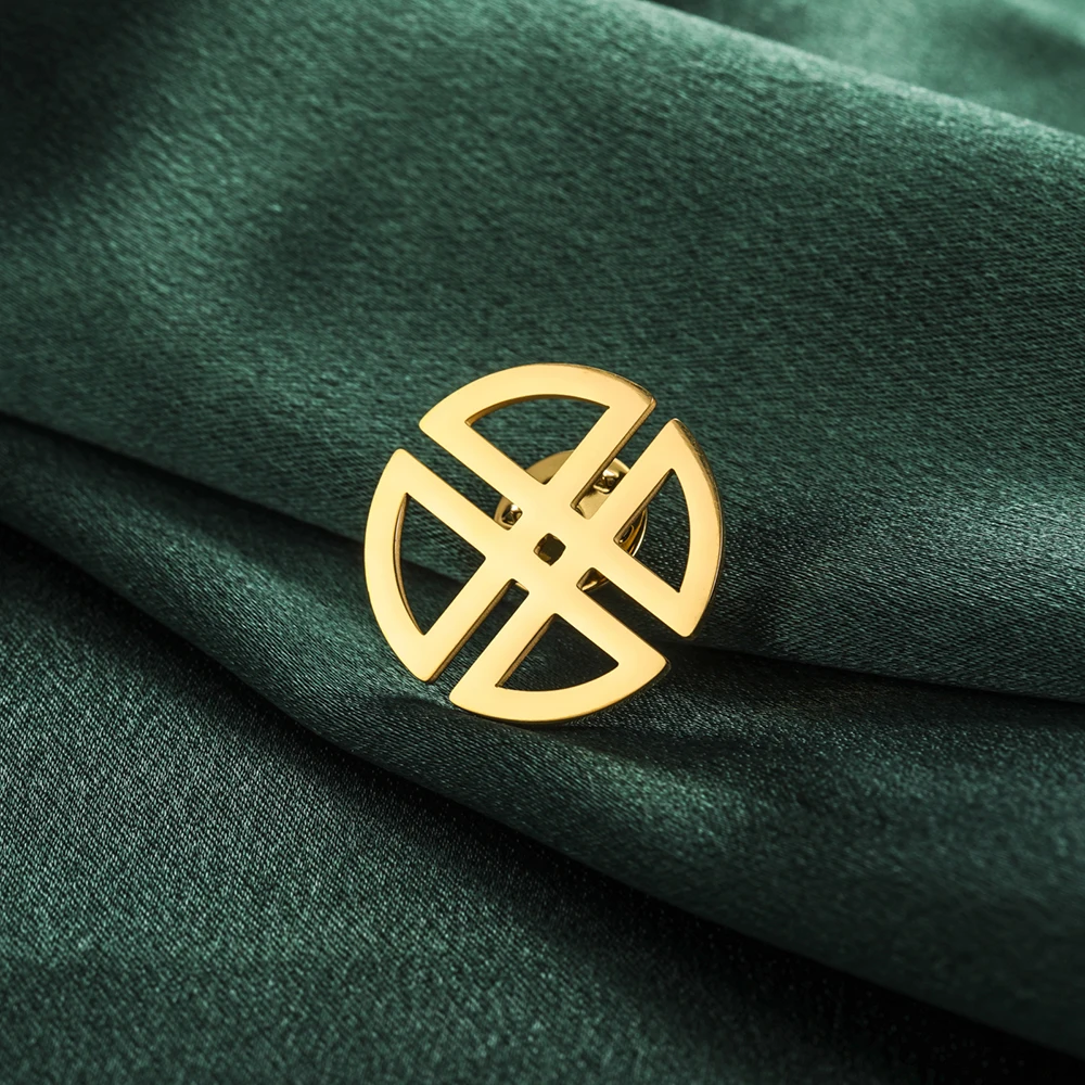 Dawapara Celtics Schild Knoten Brosche Pins Irischer Schutz Talisman Glückssymbol Edelstahl Schmuck – Detail 17