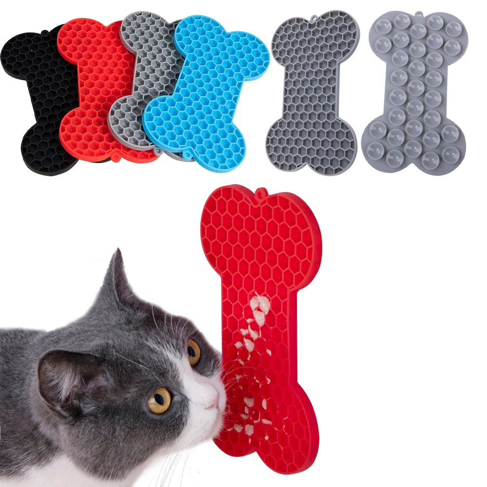 1PC Bone Silicone Licking Pad Slow Food For Dogs Slow Food Pad For Pets Slow Feeding Pet Training 2