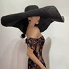 Summer 70cm Large Wide Brim Sun Hats For Women Oversized Beach Hat Foldable Travel Straw Hat Lady UV Protection Sun Shade Hat 2