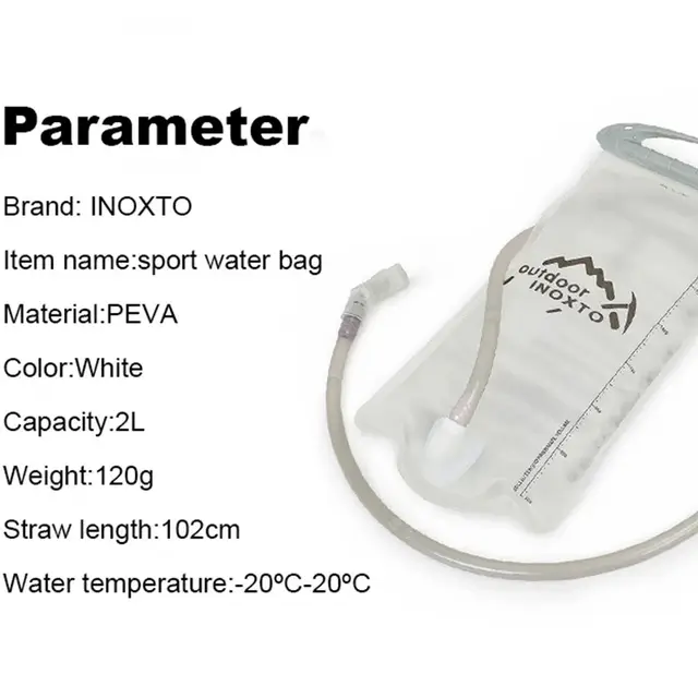 New 2L Sports Bladder Bicycle Hydration Water Bag Portable Straw Water Bag Foldable Cycling Hiking Backpack Small Sport Running 2
