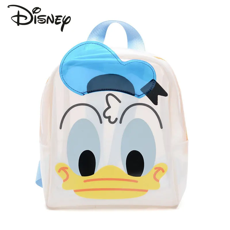 Disney Donald Duck 2022 New Children's Backpack Cartoon Girls Backpack PVC Transparent Large Capacity Children's School Bag