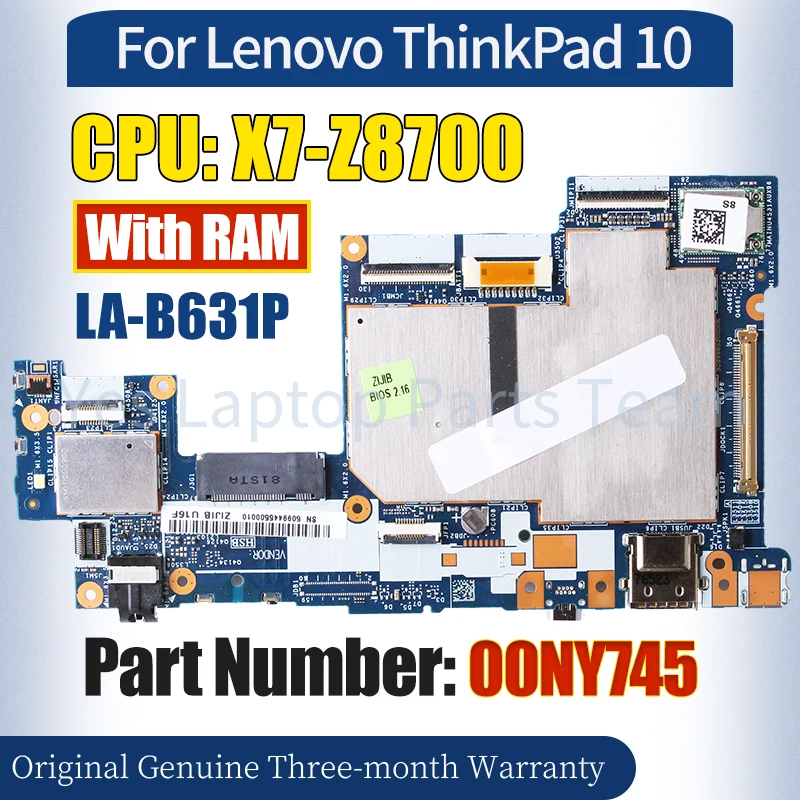 

Флейта для Lenovo ThinkPad 10, материнская плата 00NY745 SR27M, флейта с ОЗУ 100%, протестированная материнская плата для ноутбука