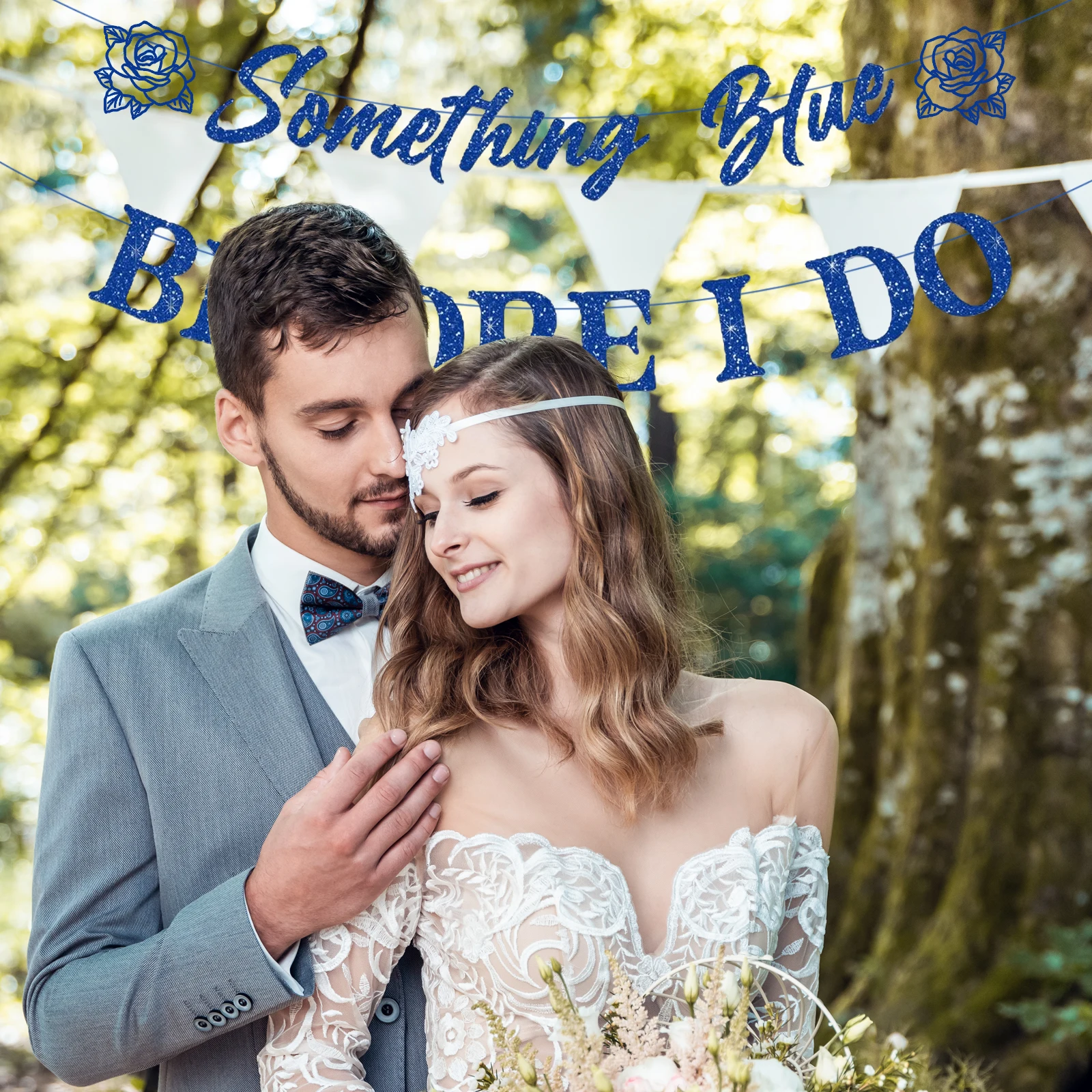 Elegant Blue Bridal Shower & Bachelorette Party Banner