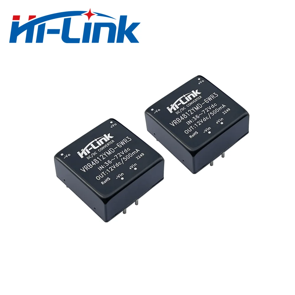 Free Shipping Hi-Link 12V 6W 500mA Output DC/DC Power Supply Module 5pcs/Lot VRB4812YMD-6WR3 Step Down Isolated Regulated images - 6