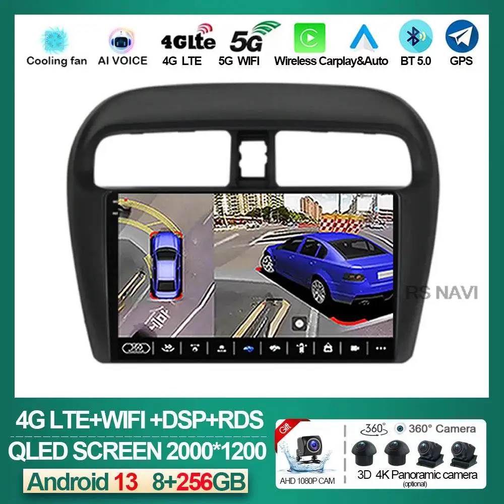 

9" Android 3 Car Radio for Mitsubishi Mirage Attrage 2012 - 2019 Space Star 2014 GPS Navigation Carplay Multimedia Player 2 din