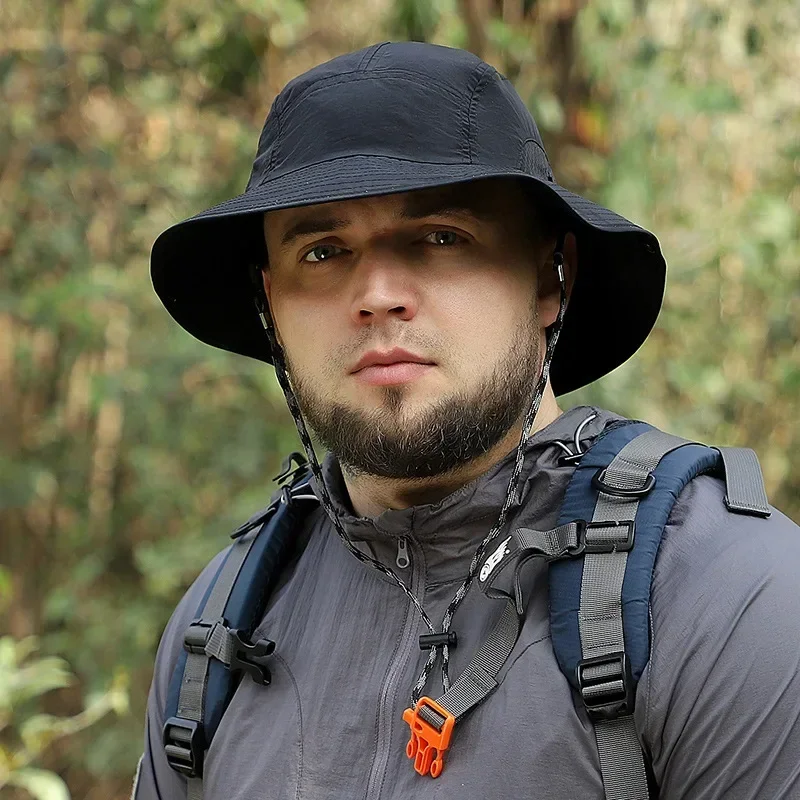 Chapeau à grosse tête XXL pour hommes, casquette de pêcheur de la Jungle en plein air, protection solaire légère, chapeaux seau de soleil à séchage rapide, 60-65cm