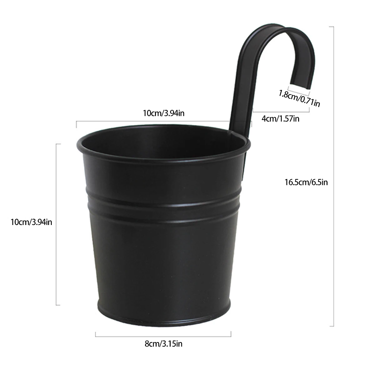 Hanging Plant Pots Metal Fence Planters Detachable Hook & Drain Hole Iron Flower Pots Balcony Planter Hanging Plant Pots flower pot,plant pot