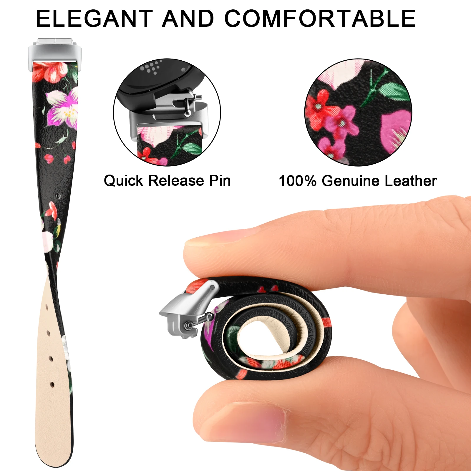 Premium Leather Loop Band - Adjustable Wristband for Women & Men Watch Bracelet