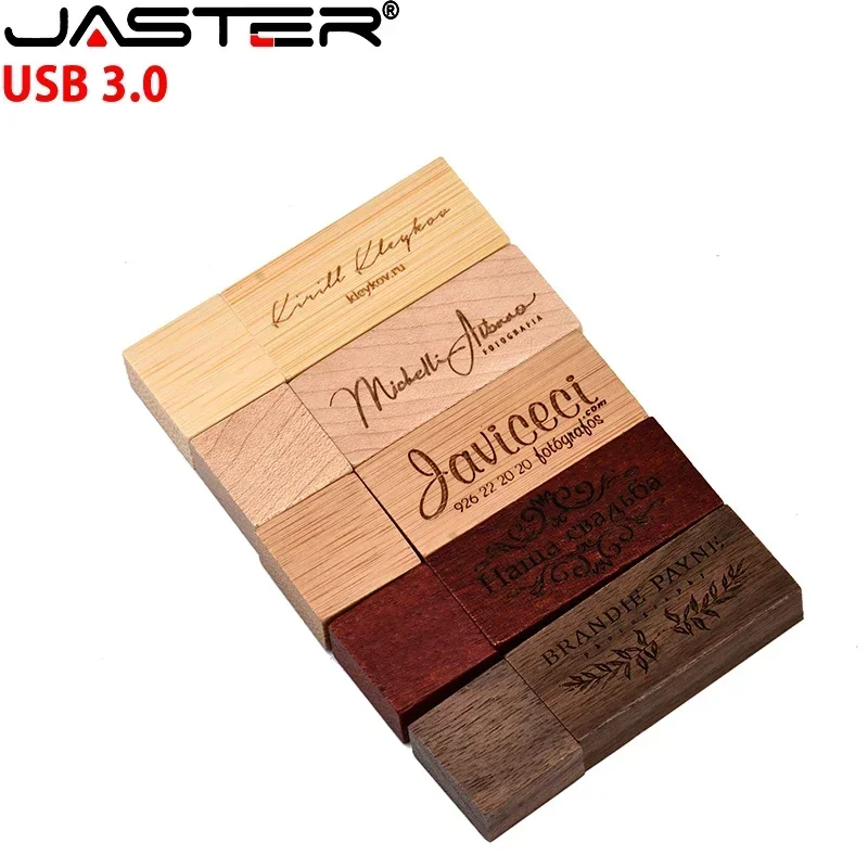 USB Flash Drive 10PCS LOT Wooden Box USB 3.0 Flash Drives 128GB 64GB 32GB 16GB 8GB 4GB