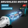 125mm M14 Brushless Angle Grinder Polishing Cutting Machine Cordless Electric Angle Grinder Power Tool for Makita 18V Battery 2
