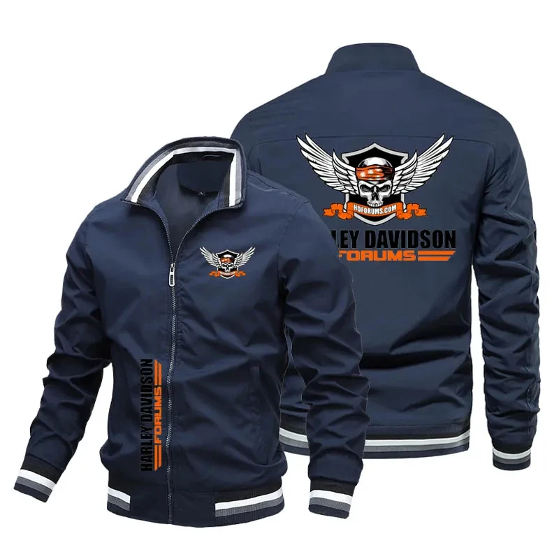 Men's motorcycle printed casual jacket, large sports jacket with racing logo, new product for 2024