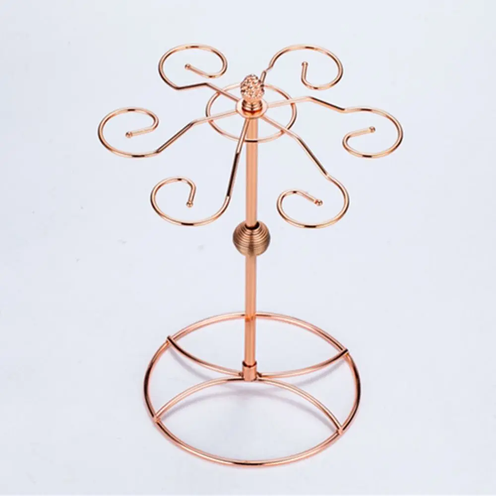 6 Hooks Goblet Holder Free Standing Quick Drainage Wine Glass Cup Rack Upside Down Rust-proof Drinking Glasses Display Stand