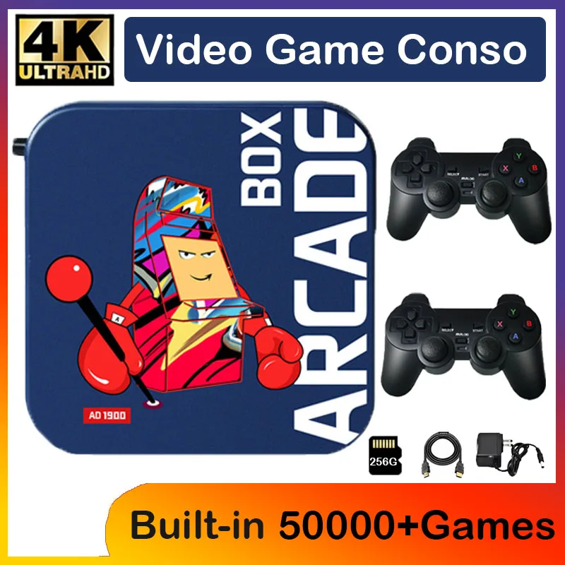 Arcade Box 50000 Games 256GB 4K HD Retro Portable Video Game Console