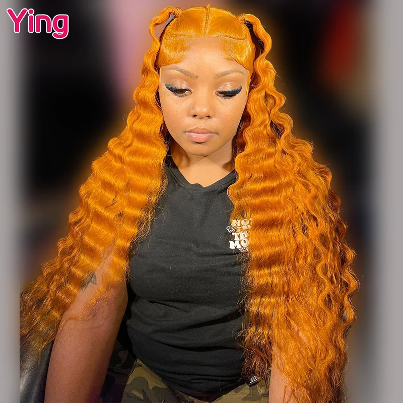 

Ying Brazilian Hair Ginger Orange Deep Wave 13x6 Lace Front Wig 200% Density Remy 13x4 Lace Front Wig PrePlucked With Baby Hair