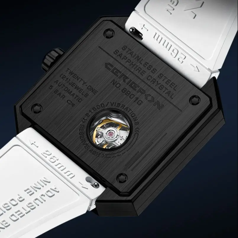New Luxury Brand Automatic Watches Square Design Waterproof Watches Mens Sport Stylish Mechanical Wristwatches Relogio Masculino