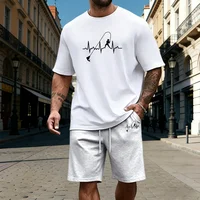 T-shirt pour homme, ensemble de survêtement imprimé, décontracté, col rond, manches courtes, shorts, vêtements de sport de plein air, jogging, vêtements pour homme, vêtements de sport de haute qualité pour l'été 3