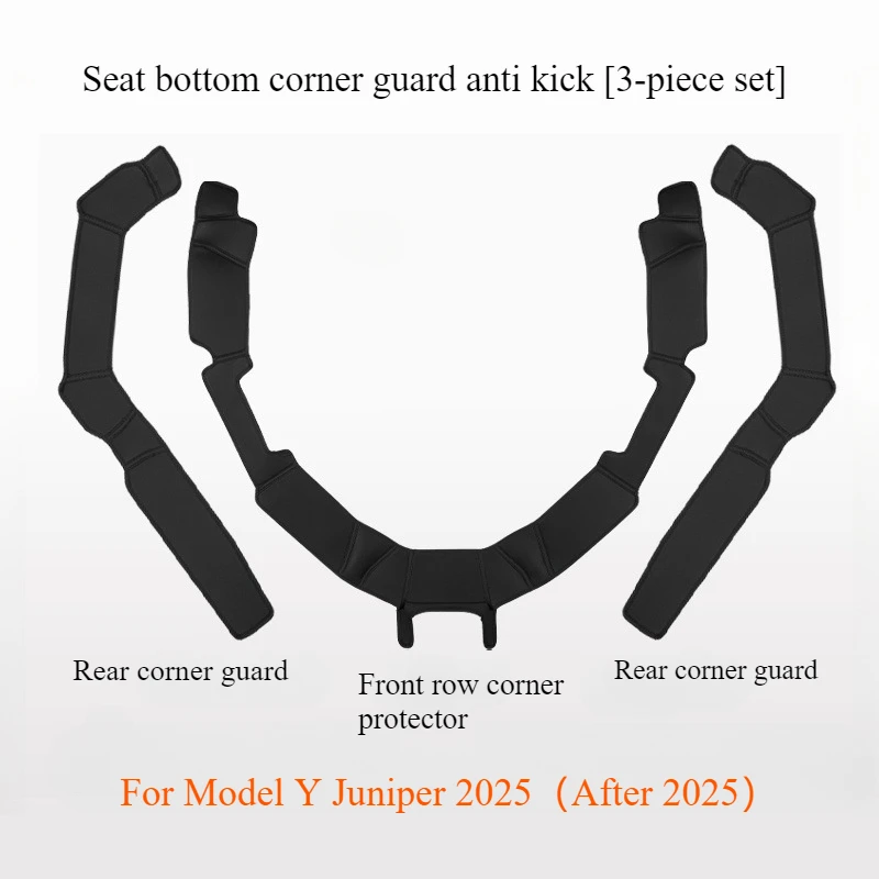 For Tesla Model Y Juniper Front Rear Door Sill Pad Nappa Leather Under Seat Corner Guard Protector Car Interior Accessories