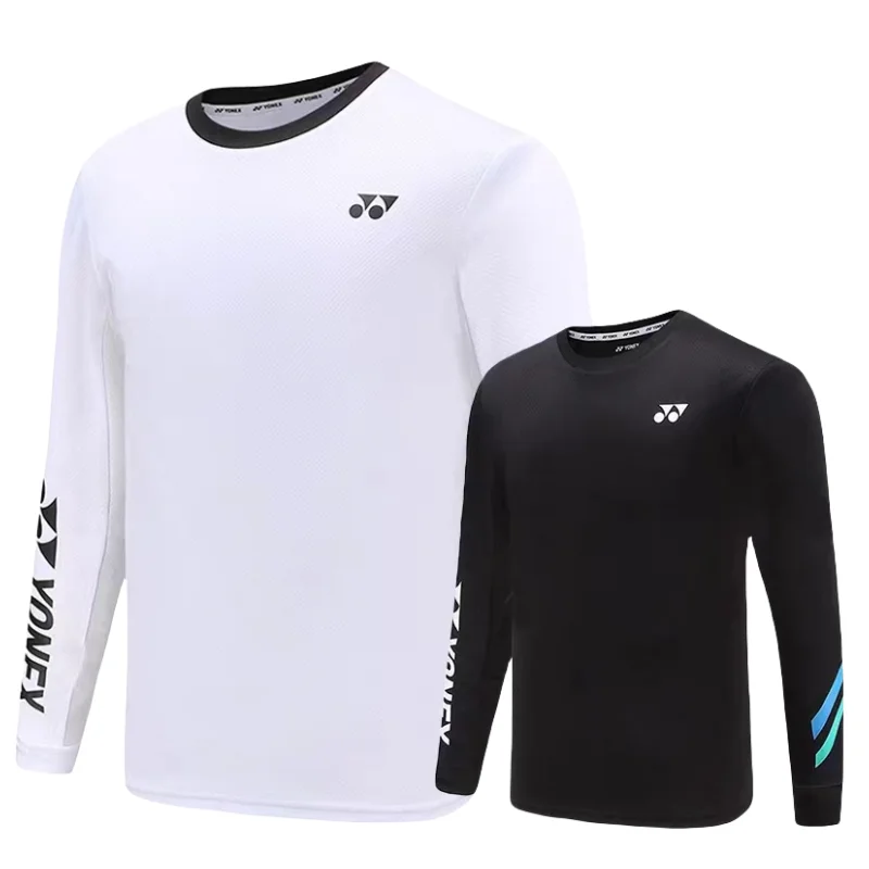 

Autumn and winter long-sleeved badminton tennis T-shirt, men and women outdoor sports, quick drying breathable light