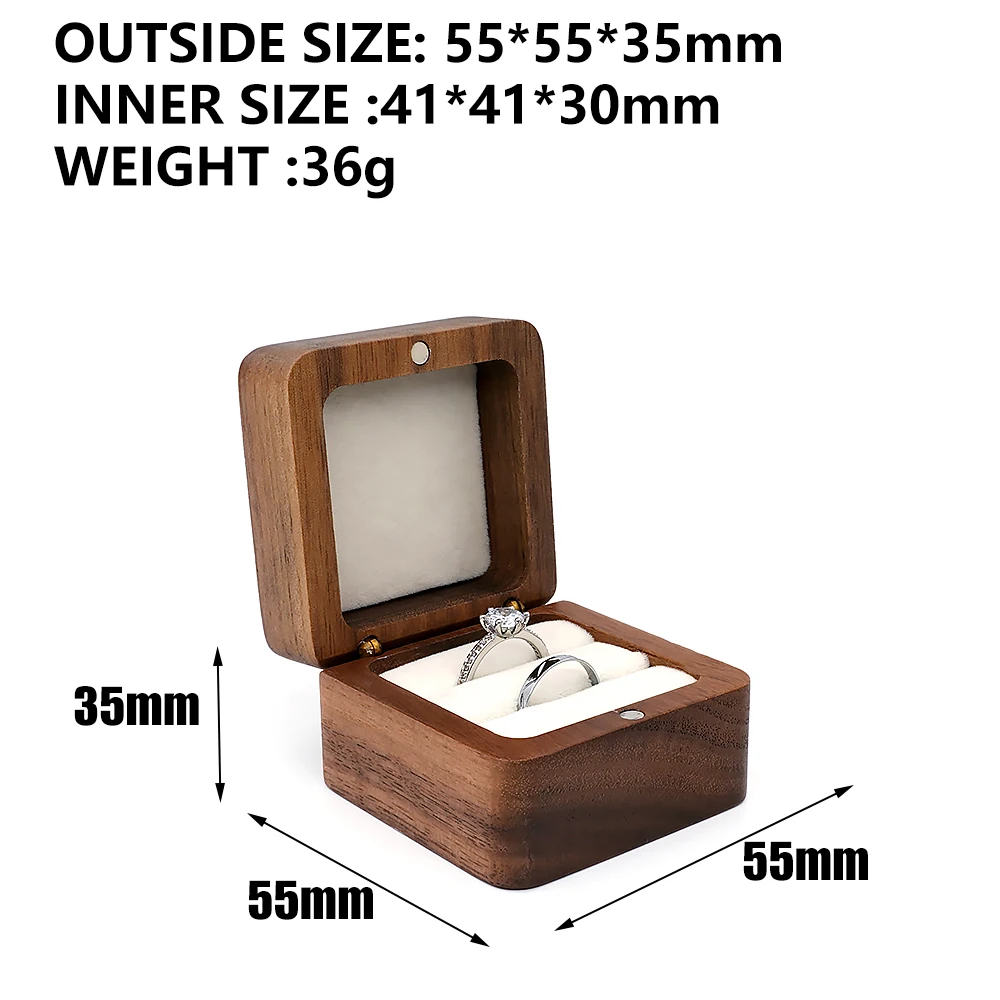 Scatola Porta Anelli In Legno Naturale Realizzata A Mano Con Interno In Velluto Grigio Regalo Personalizzato Prodotto In Italia Da Coinsmore