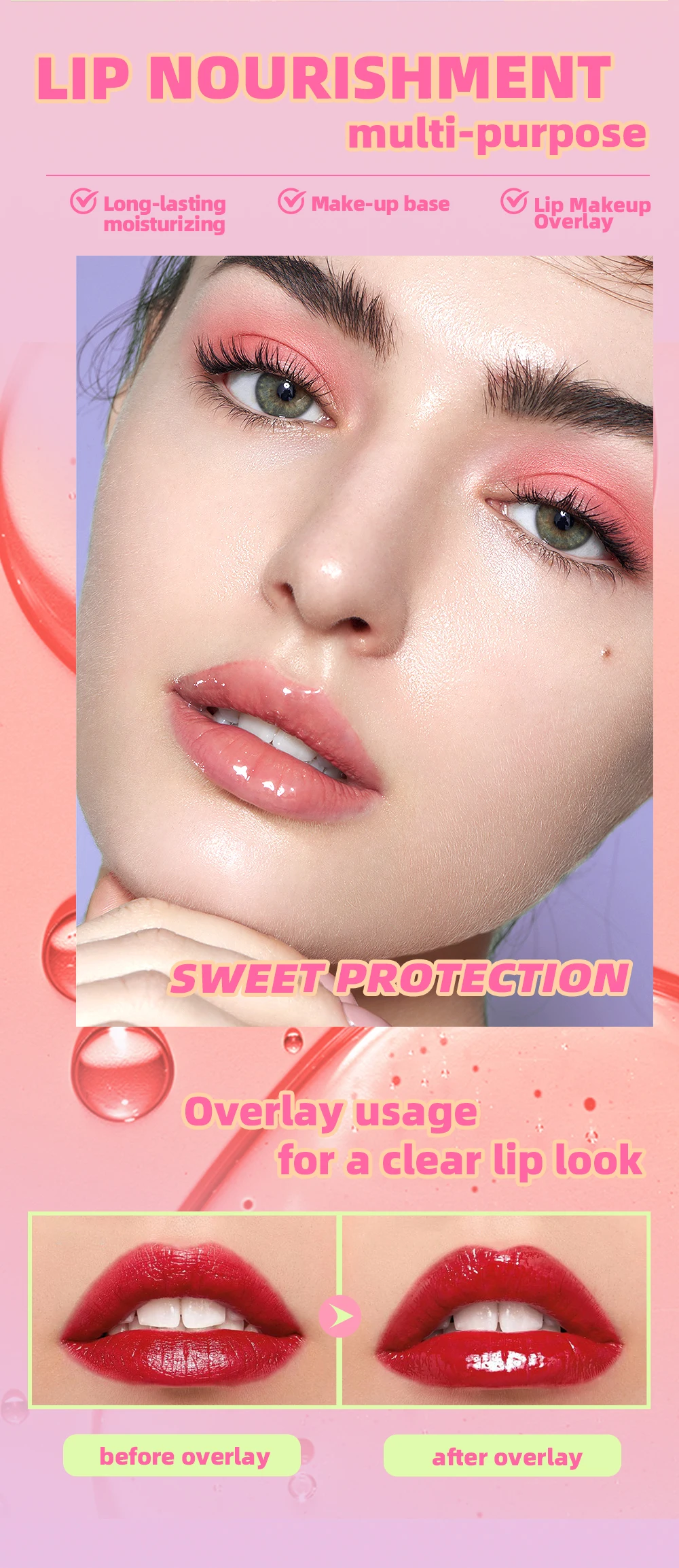 Description Picture 4 of itemQIBEST Lip Oil Gloss Plumping Lasting Moisturizing Makeup Fruit Transparent Lip Balm Oil Water Glossy Women Lips Care Cosmetics