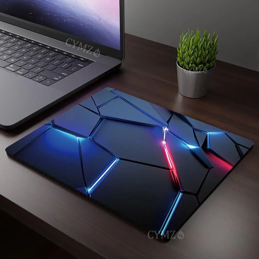Cyber-Style Polygonales Muster Kleine Mausmatte Schreibtischunterlage Gamer PC-Zubehör Tastaturmatte Geeignet für Büro und Spiele – Detail 7