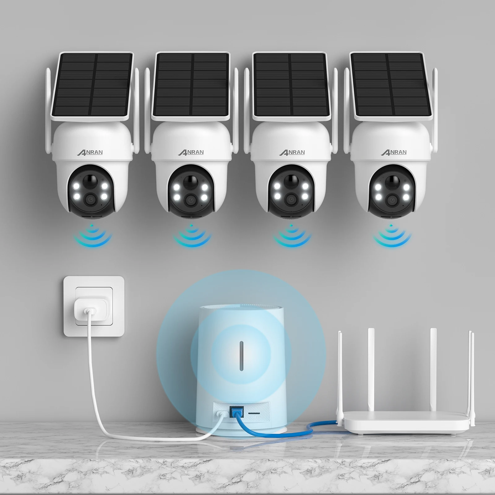 ANRAN 4MP Telecamera WiFi Esterno Senza Fili, Kit Di 4 Telecamere Videosorveglianza Con Pannello Solare 64GB Scheda SD, Visione Notturna A Colori, Rilevamento PIR, Nessun Costo Mensile, Audio A 2 Vie - Foto 12