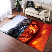 M-Mortal Kombat Gamer Pattern Carpet for Bedroom Floor Mat Decor Living Room Carpet Bathroom Anti-slip Rugs Home Decor 2