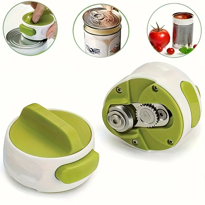 Portable Manual Can Opener Beer Can-Do Compact Mini Can Opener Kitchen Gadgets Tool Easy Twist Release Safety Open Jar