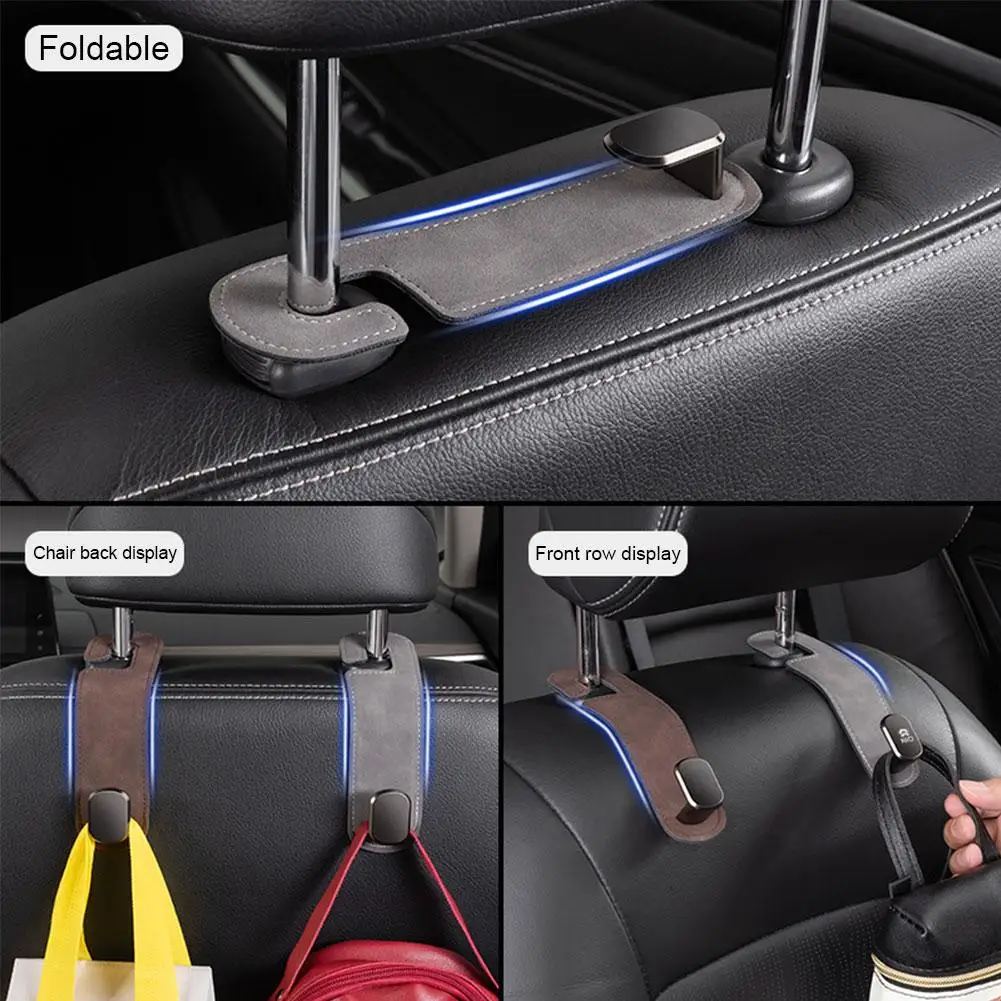 

1pc Car Seat Headrest Hook Universal Hidden Car Hook Interior Suede Back Hooks Seat Hook Accessories Car Metal Hanging Hang P3T1