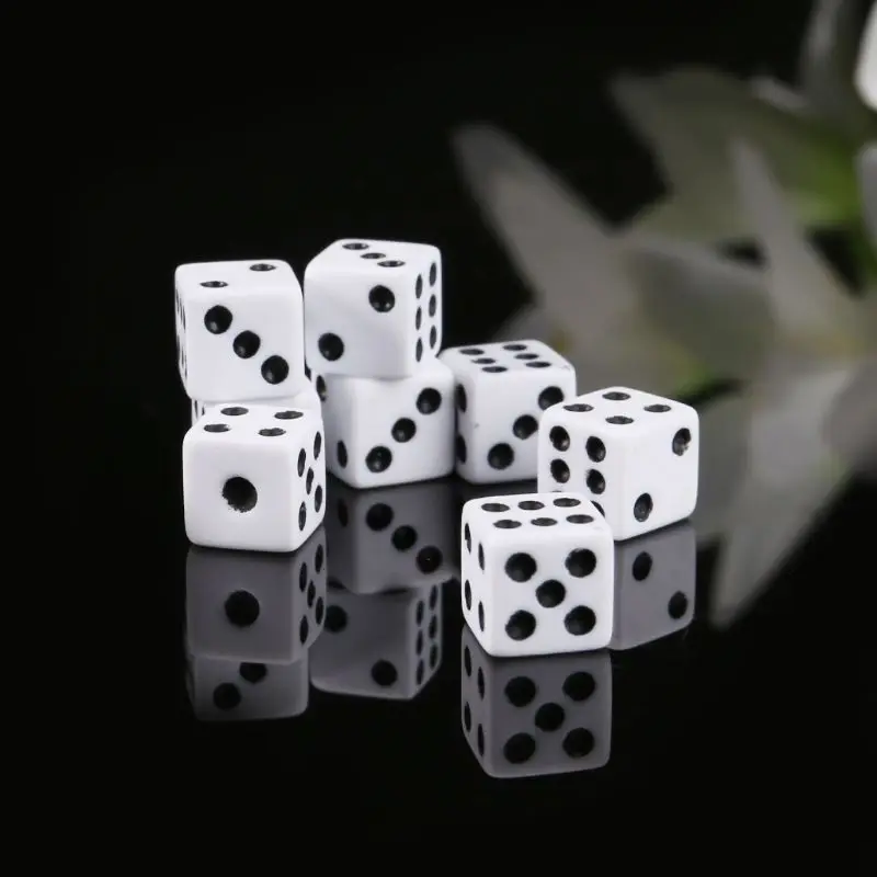 

652D 100 шт. пластиковый прямоугольный кубик для настольной игры, квадратные угловые кубики 8 мм/0,31 дюйма