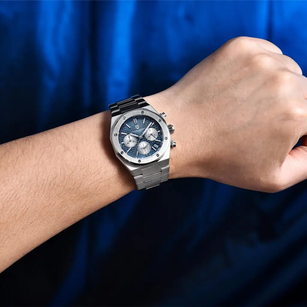 2022 New PAGANI DESIGN Men\'s Sports Quartz Watches Top Brand Stainless Steel 100M Waterproof Chronograph relogio masculino