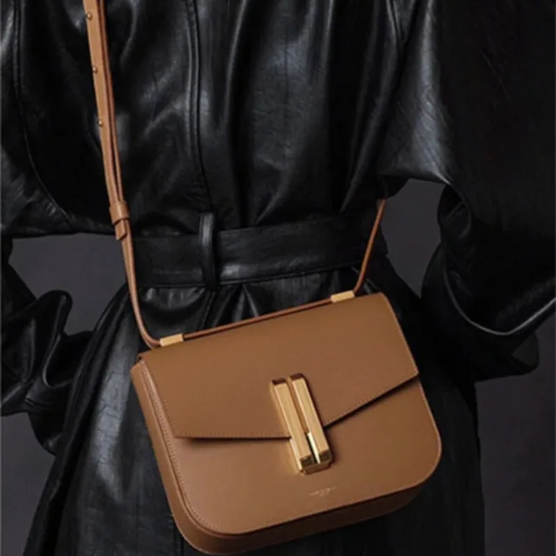Women's Niche Design New Fashionable Trendy Single Shoulder Small Square Bag Casual And Crossbody Leather Handbag Shoulder Bags