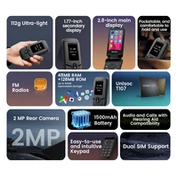 Blackview N2000 Flip Phone Elderly Cellphone Two Display 2.8" SOS Fast Quick Call Dial Push Button Folded Senior Mobile Phone 2
