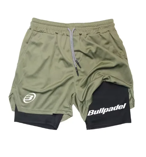 Men's Running Shorts 2 in 1 Double-layer sports shorts Sports Fitness Training Bullpadel jogging pants Men's clothing 2