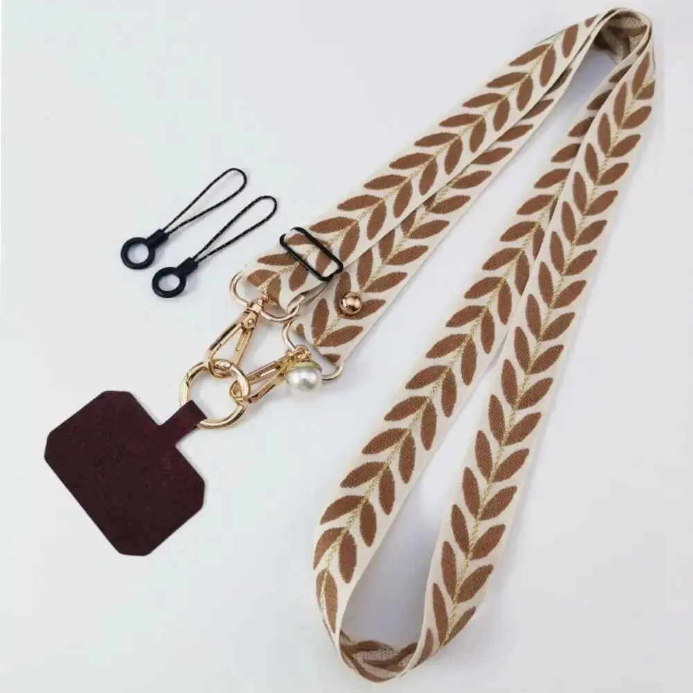 Elegant Adjustable Pearl Charm Mobile Phone Lanyard