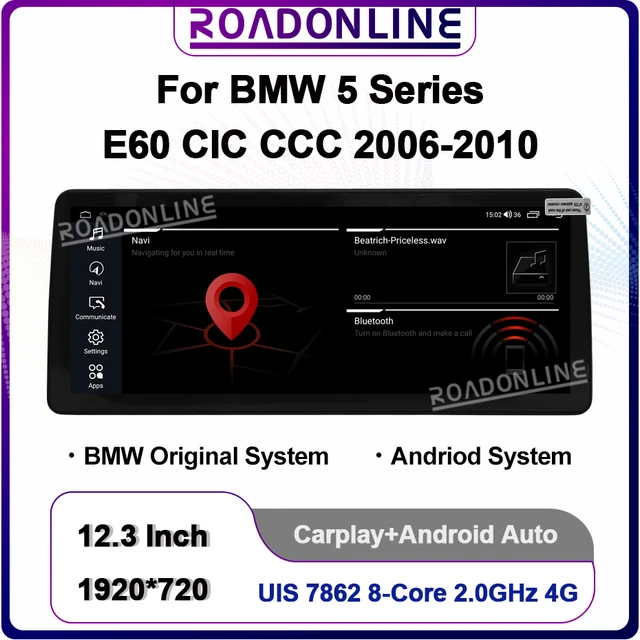 12.3 Android12 For BMW 5 Series E60 2006-2008 CCC 2008-2010 CIC Car Radio  Multimedia Video Player Navigation Stereo Dual System - AliExpress