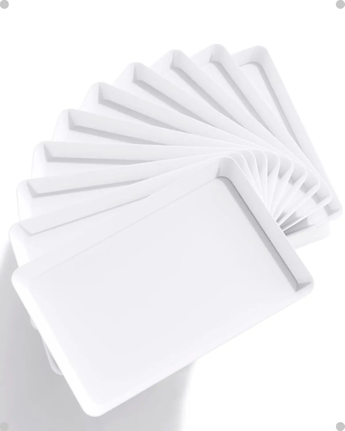 Serving Tray Plastic for Party, Platters for Serving Food, White Food Tray for Snacks, Food, Cookies 2