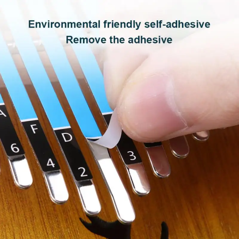 Kalimba Scale Sticker 17 Tone 21 Tone Thumb Arpa Phonetic Label Musical Five Finger Harp Sticker Kalimba Learing Instruments