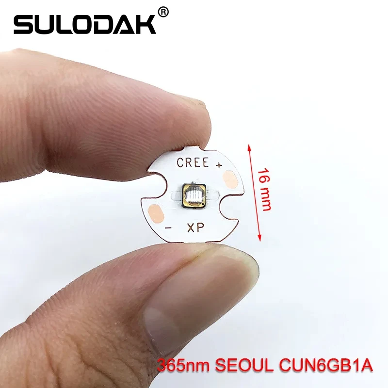 SEOUL Near UV LED-365nm CA3535 series CUN6GB1A beads for UV gel curing Fluorescence detection 16mm Flashlight copper substrate samsung sm series 4mm 8mm 12mm 16mm 24mm 32mm feeder cylinder cj2r10 8 3b krj j0802 j9065335a j9065161b j90650160c cylinder