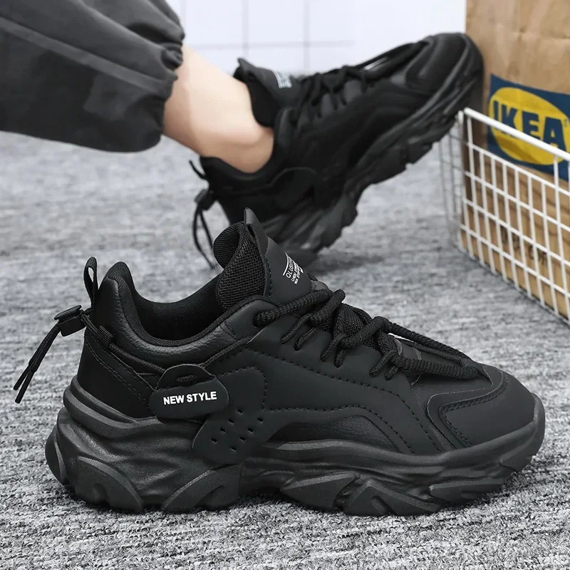 Men Sneakers Mesh Men Shoes PU Leather Platform Casual Sneakers Increased Vulcanized Shoes Light Running Shoes Tenis Masculino 3