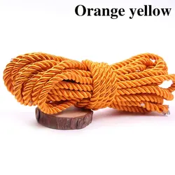 Luxurious Twisted Satin Cord for DIY Crafts & Home Decor - 5mm Braided Decorative Rope (Orange yellow)