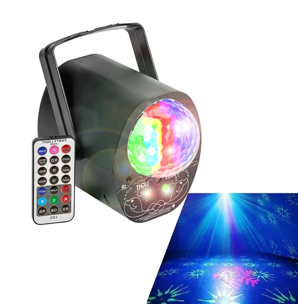 

Вечерние освещение для дискотеки, освещение для диджея 2 в 1, освещение для дискотеки, сценическое освещение, звуковая активация, стробоскоп, рождественские и свадебные украшения для дома