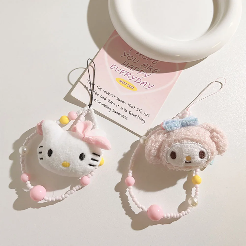 

Sanrio плюшевая искусственная мультяшная Милая телефонная шнурок Kawaii Kuromi Cinnamoroll брелок игрушки рождественские подарки для девочек