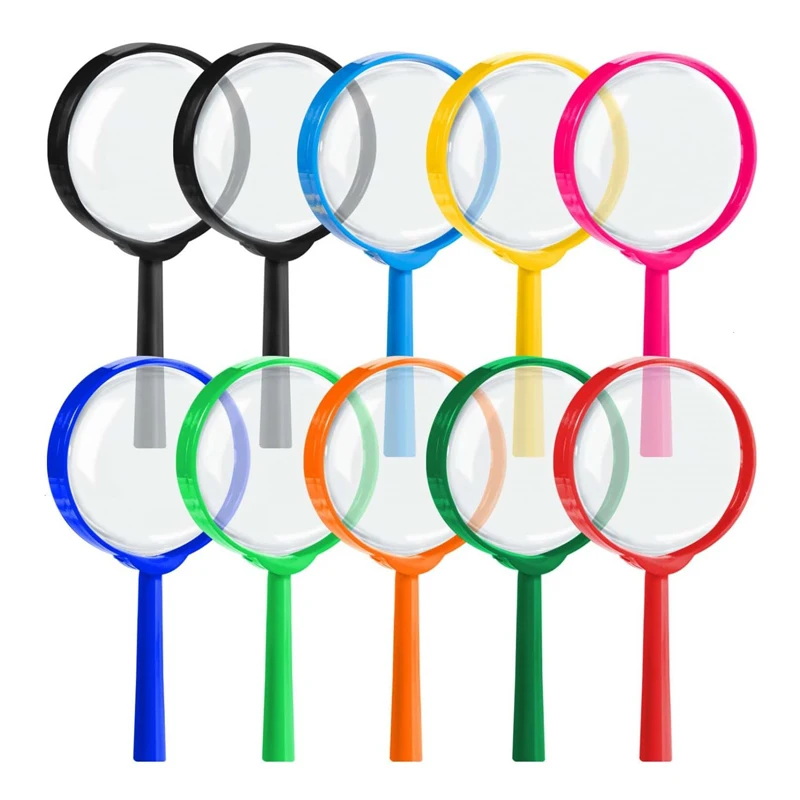 Handheld Magnifying Glass For Kids Reading Outdoor Observation Classroom Prizes Fun Children Science Educational Toys 24/12PCS children toys