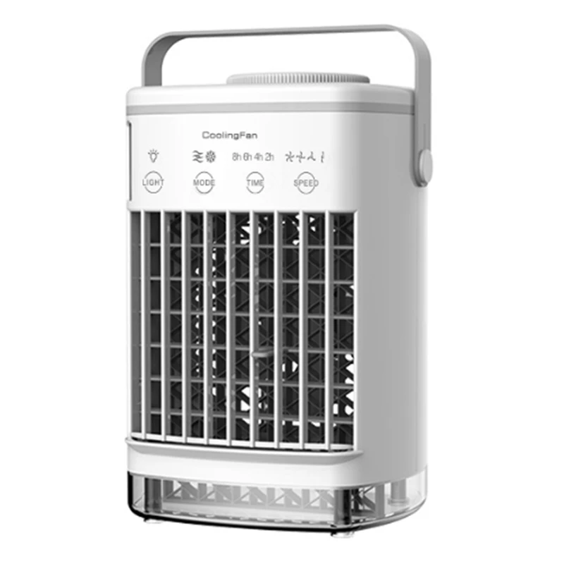 

HOT-Evaporative Air Cooler For Room Personal Air Conditioner Cooling Fan 4 Wind Speed 7 Color Light & 2 Spray Humidify