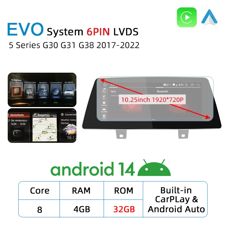 Adattatore Wireless CarPlay/Android Auto Per BMW Serie 5 G30/G31 (2017-2024) - Plug & Play, Conversione Da Cablato A Wireless