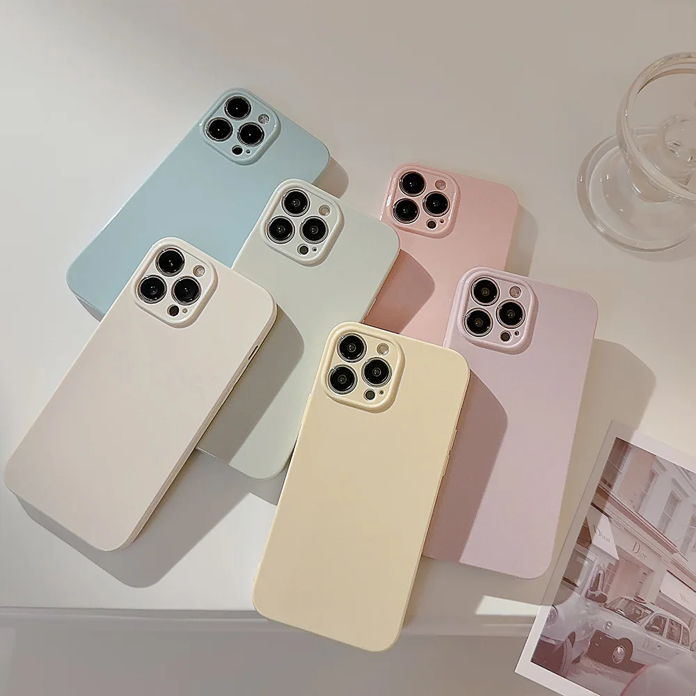 Soft Candy Color Shockproof Phone Case For iPhone 17 16 15 14 13 12 11 Pro Max Plus Plain Silicone Bumper Full Cover 3