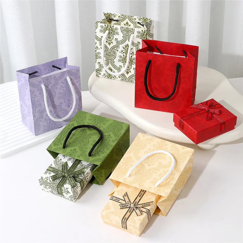 200 Teile/los Schmuck Box Verpackung Tasche Chinesischen Stil Kosmetik Handtasche Leichte Luxus Papier Tasche Geschenk Zubehör Taschen – Detail 3